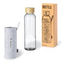 Glas-Trinkflasche rPET Filz & Bambus 500ml